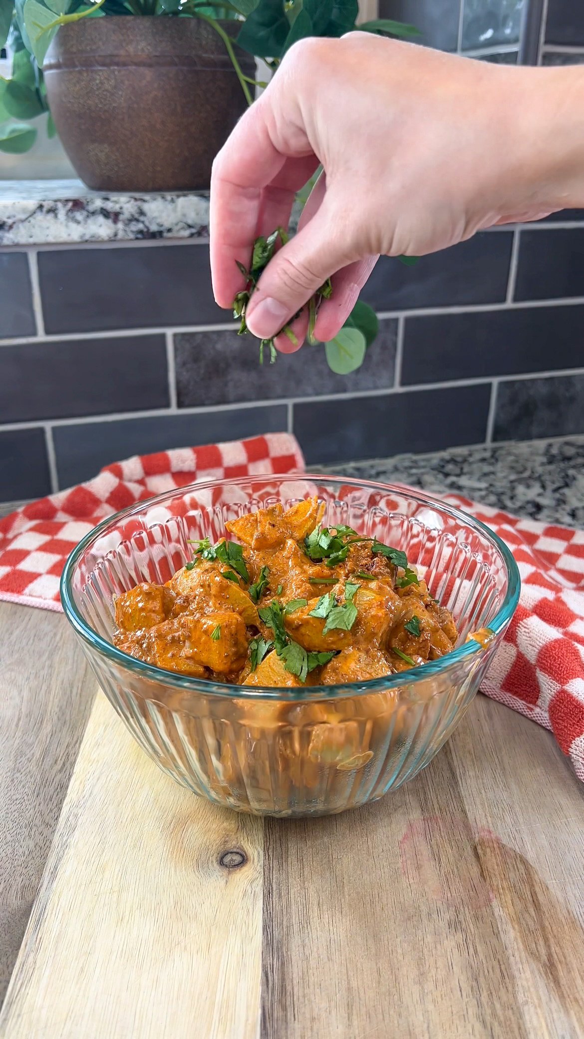 Chorizo+Potato+Salad+topped+with+Cilantro