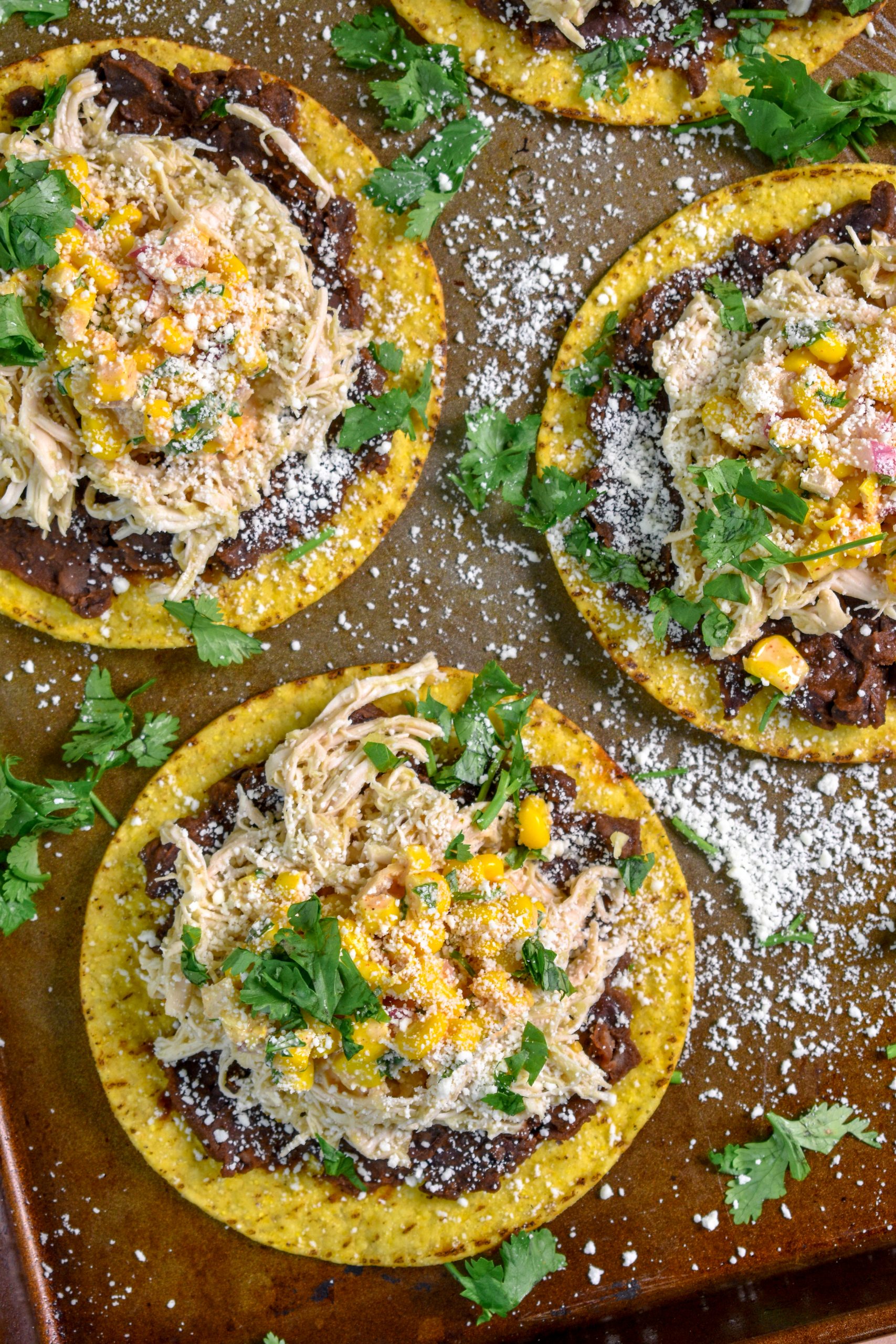 Salsa Verde Chicken Tostadas