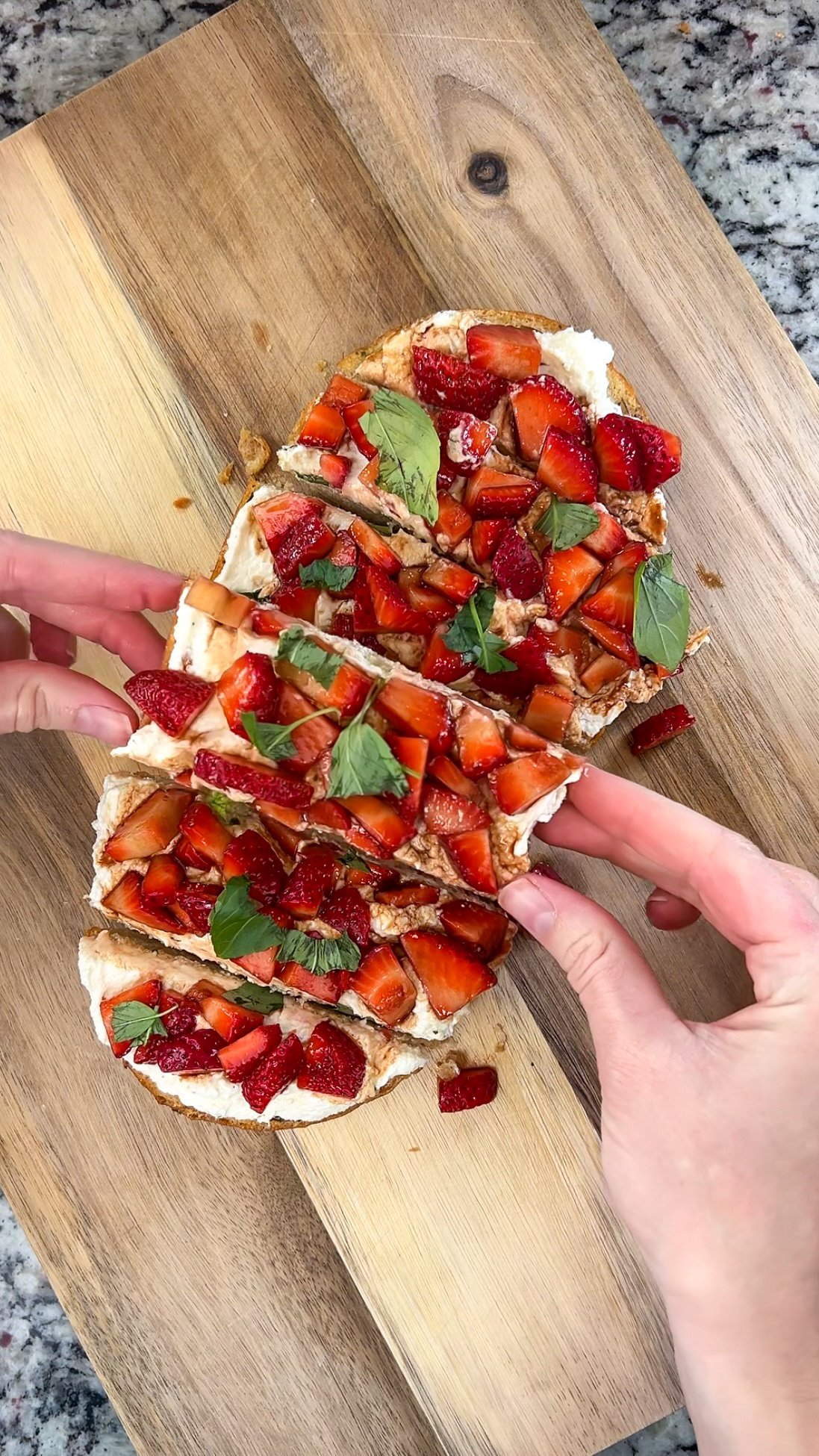 Whipped+Feta+and+Cottage+Cheese+with+Balsamic+Strawberries+on+Toasted+Garlic+Bread